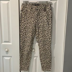 Level 99 leopard crop jeans